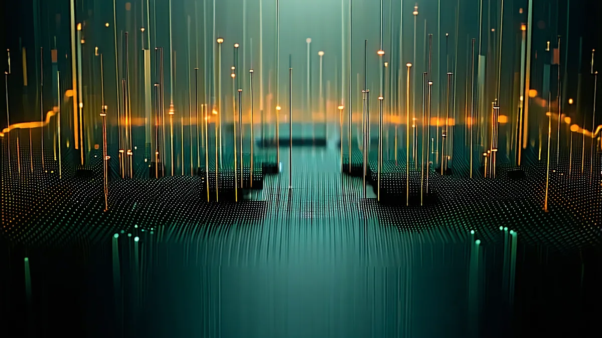 Abstract visualization of product engagement signals rising upward