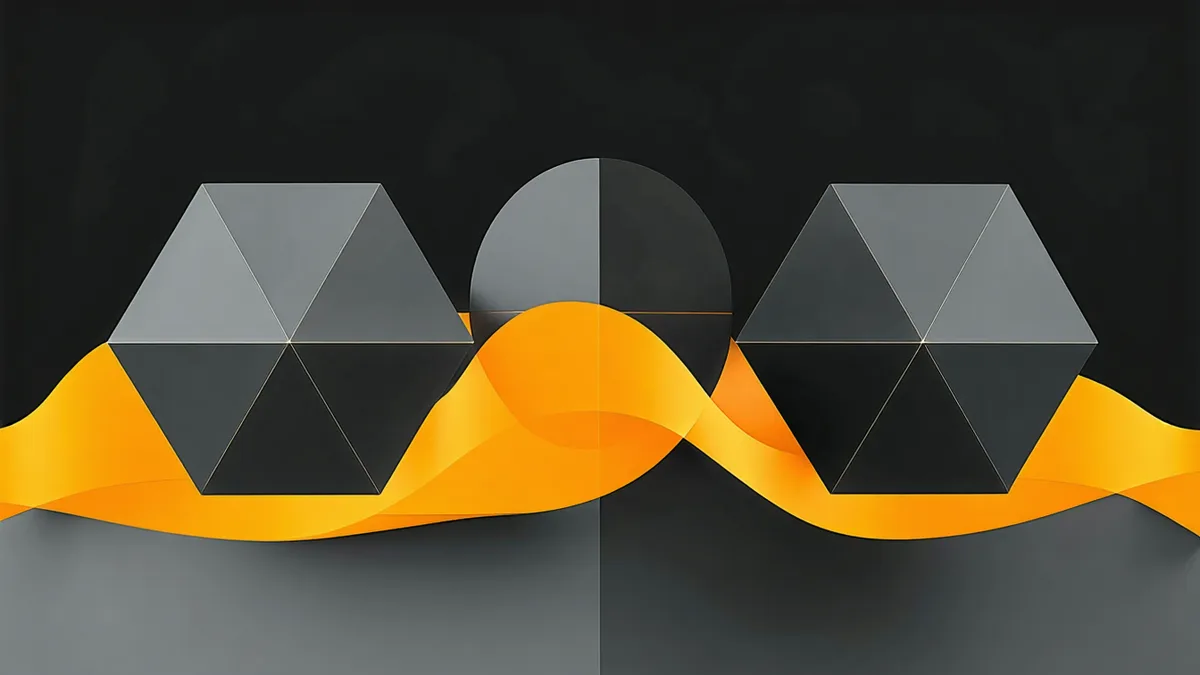 Abstract representation of three data systems connecting into one